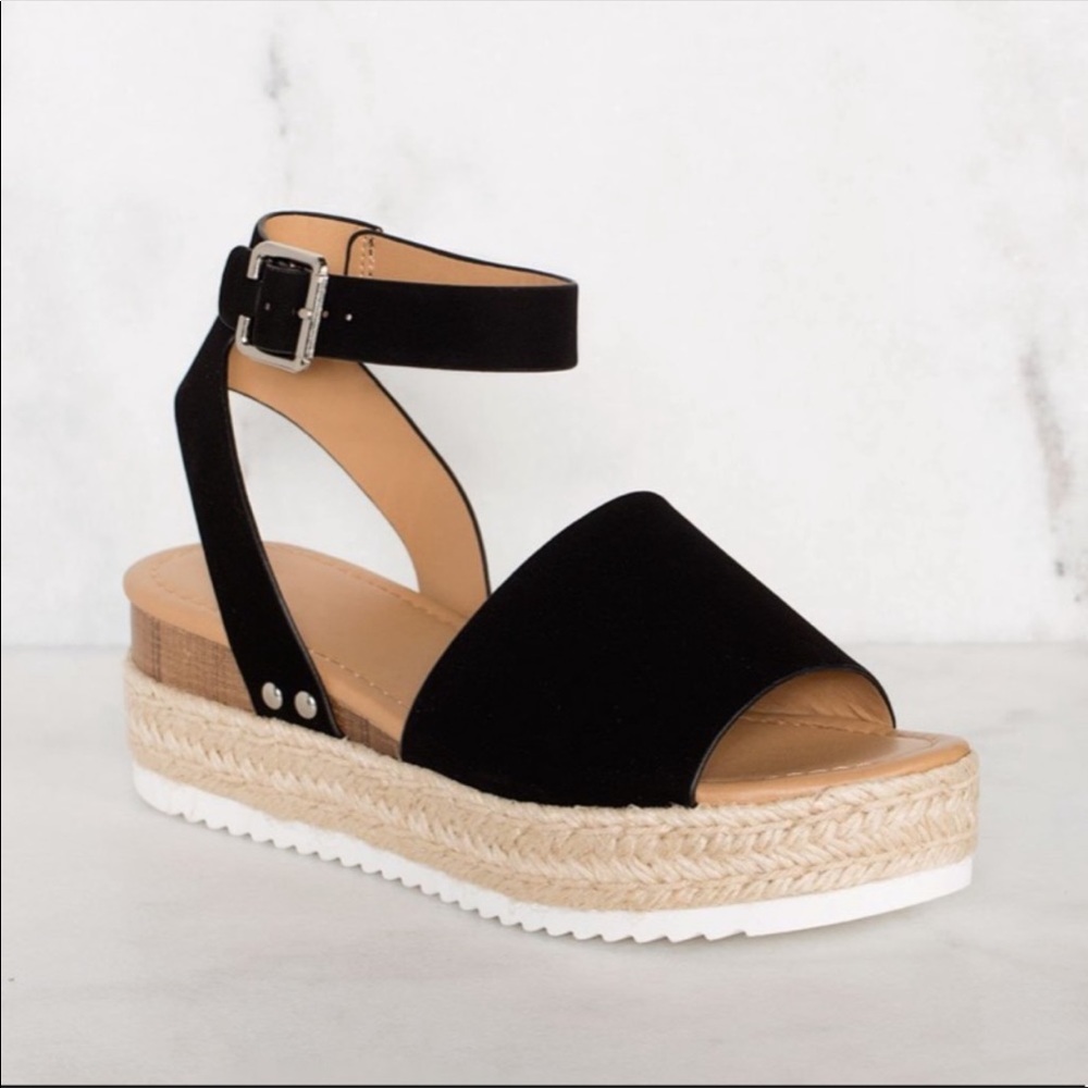 Black Topic Espadrille ankle strap sandal - Picture 8 of 10